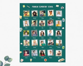 Custom Class Photo Collage: Kindergarten School Template (Digital Download)