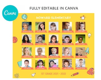 School Class Photo Template: 8x10 Editable Canva Design (Digital Download)