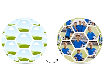 Soccer Ball Photo Collage Template: Editable Canva Design (8x10 inches)