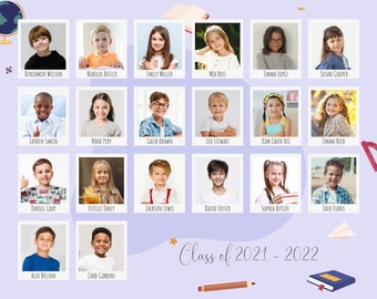 School Class Photo Template: 8x10 Photoshop File (Instant Download)