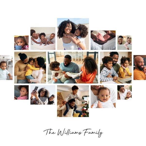 Family Photo Collage, Family Collage, Family Photo Template, Photo Collage, Photoshop Template, INSTANT DOWNLOAD!