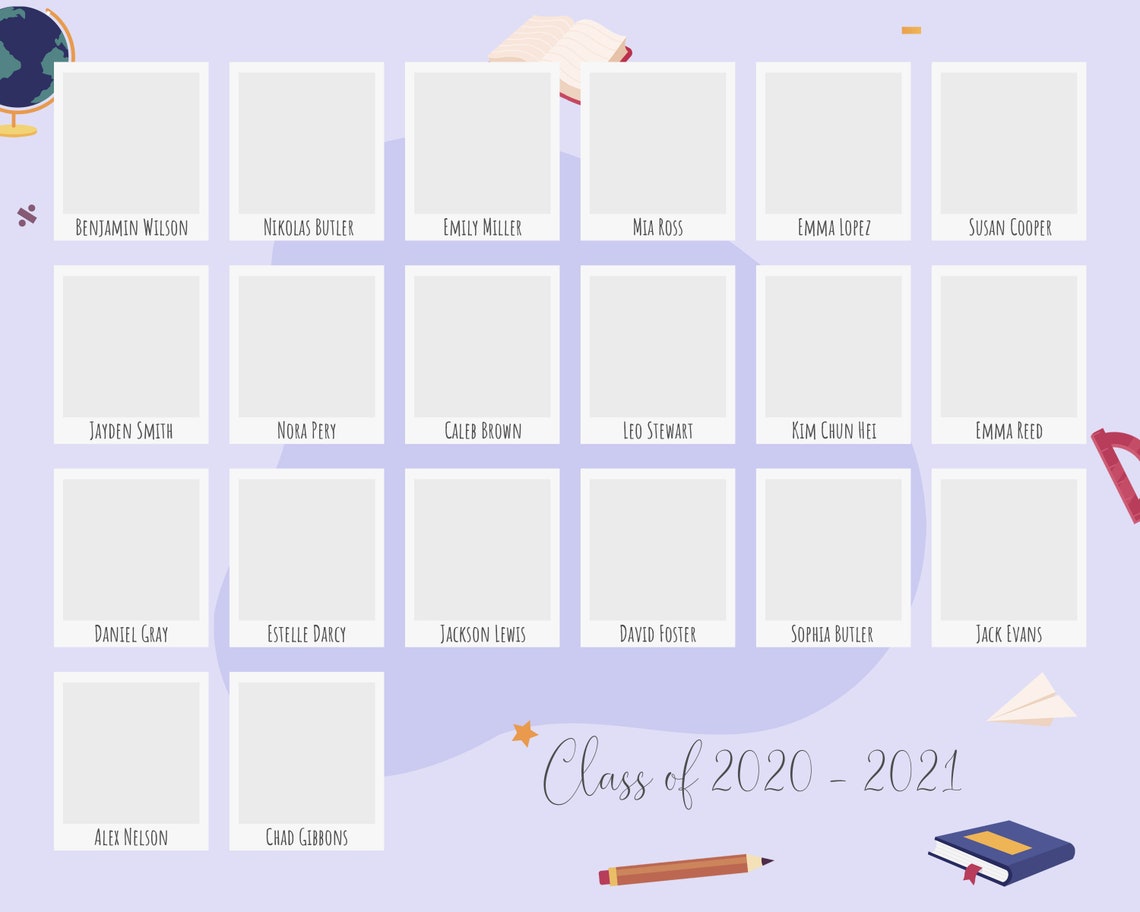 Instant Download Template School Class Photo School Photo | Etsy