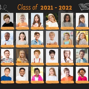 Plantilla de descarga instantánea Foto de clase escolar, Foto de la escuela, Escuela, Plantilla de foto, Plantilla 8x10, Archivo de Photoshop, DESCARGA INSTANTÁNEA