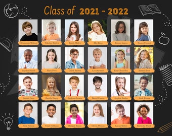 School Class Photo Template: 8x10 Photoshop File (Instant Download)