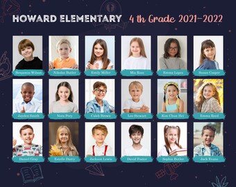 School Class Photo Template: 8x10 Photoshop File (Instant Download)