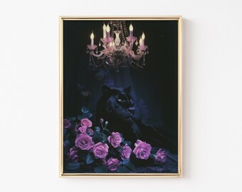 Black Panther Black Art, Black Panther Print, Gold Wall Art, Art Print