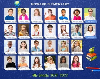 School Class Photo Template: 8x10 Photoshop File (Instant Download)
