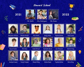 Custom School Class Photo Collage Template (Digital Download)