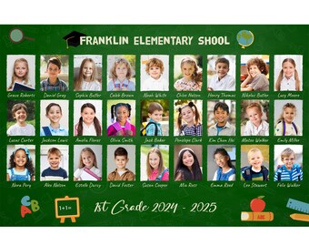 School Class Photo Template: 17x11 in Photoshop File (Instant Download)