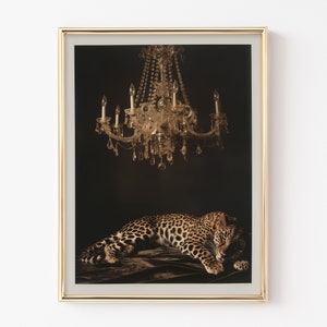 Leopard Black Art, Leopard Print, Gold Wall Art, Art Print