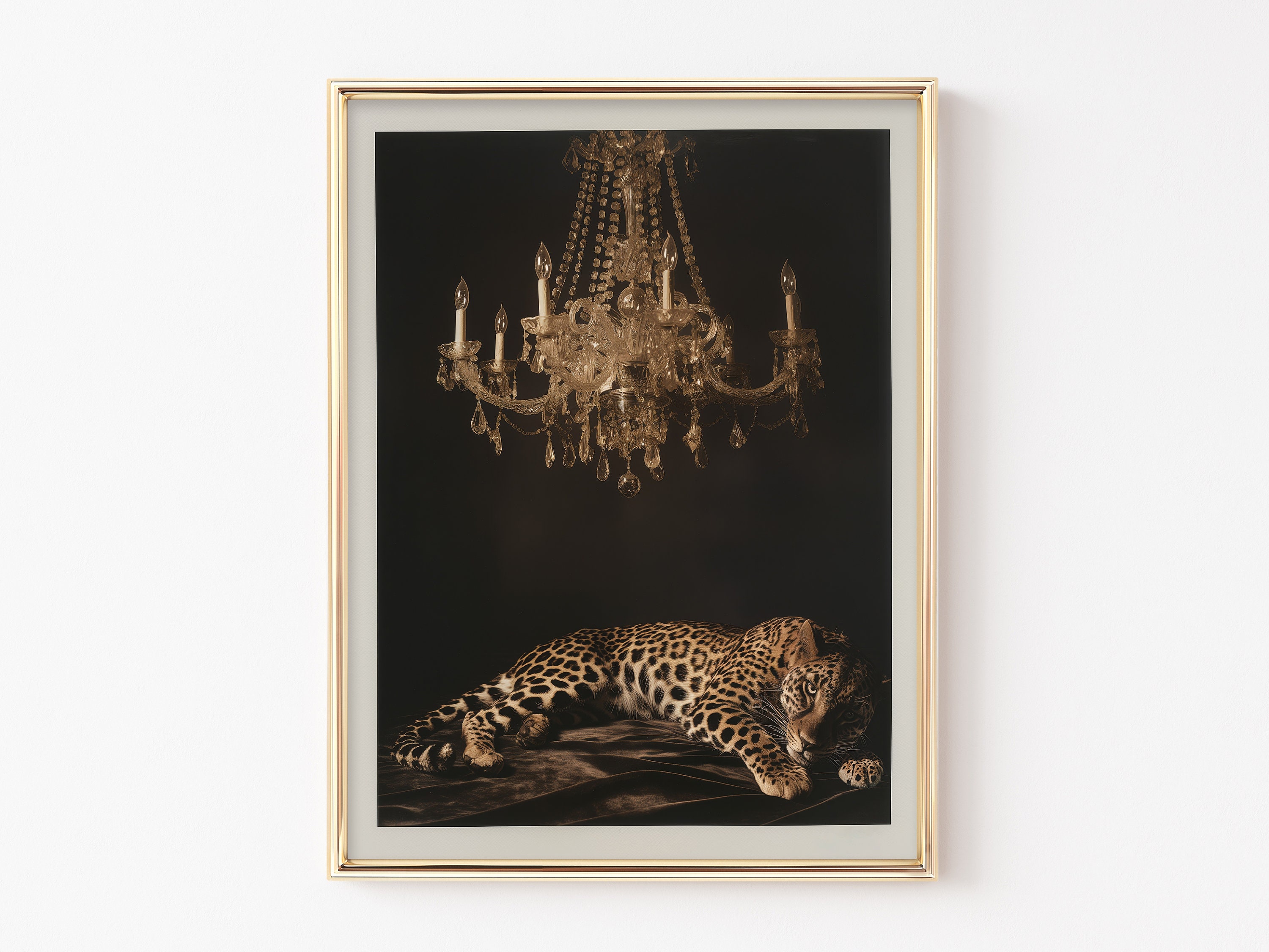 Leopard Black Art, Leopard Print, Gold Wall Art, Art Print