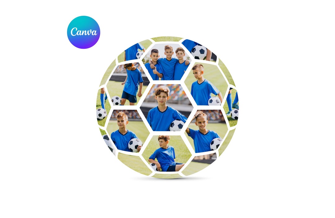 Soccer Ball Photo Collage Soccer Ball Template Soccer Ball Etsy Canada