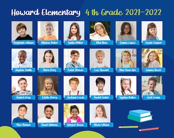 School Class Photo Template: 8x10 Photoshop File (Instant Download)