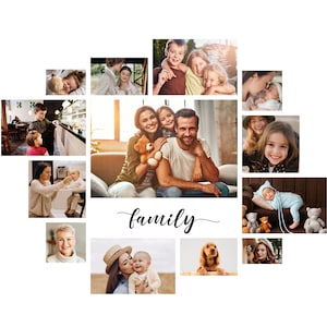 Collage de photos de famille, collage de famille, modèle de photo de famille, collage de photos, modèle Photoshop, TÉLÉCHARGEMENT IMMÉDIAT !
