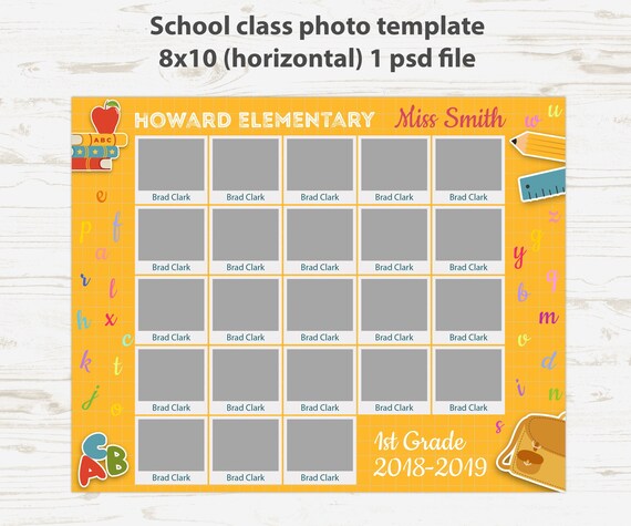 Instant Download Template School Class Photo School Photo | Etsy