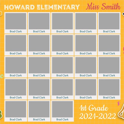 Instant Download Template School Class Photo School Photo | Etsy