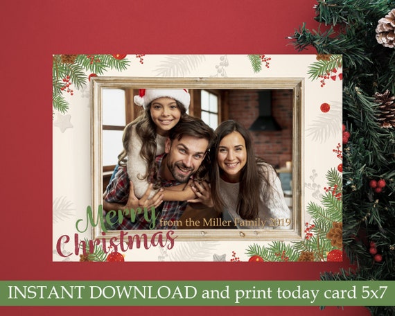 Unique Personalized Family Greeting Card Holiday Greetings Instant Printable Family Christmas Card CUSTOM MOVIE POSTER Family Portrait