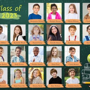 Sofortiger Download Vorlage Schulklasse, Schulfoto, Schule, Fotovorlage, Vorlage 8x10, Photoshop-Datei, INSTANT DOWNLOAD