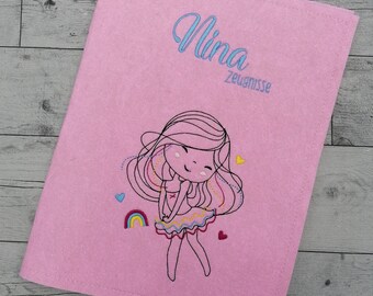 Testimony folder with name and dedication Customizable Rainbow Girl