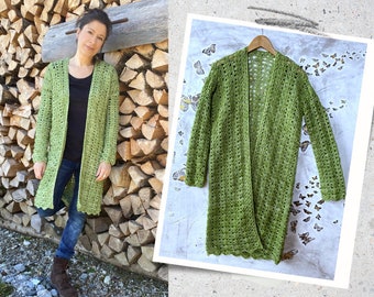 CROCHET PATTERN "Avocado" - Vest - Cardigan - Jacket - Coat - seamless - Summer - Lace - easy - beginner-friendly - Instant Download PDF