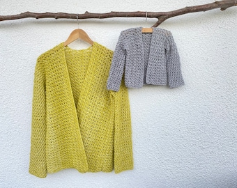 CROCHET PATTERN "Kiwi" - Cardigan - Jacket - any size/any yarn - seamless - no swatching - incl. video tutorials - instant pdf download PDF