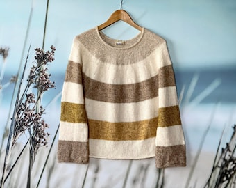 KNITTING PATTERN "Vanilla Tea Sweater" - Round yoke - Pullover - Jumper - top down - seamless - 7 sizes - Instant PDF download