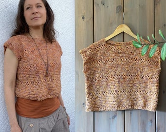 CROCHET INSTRUCTIONS "My Summer Shirt" - shirt - top - summer - crochet - cropped - granny - hippie - boho - easy - instant PDF download