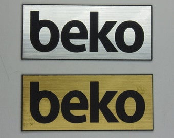 BEKO logo,badge,decal,sticker,aufkleber silver or gold//black 56x24mm