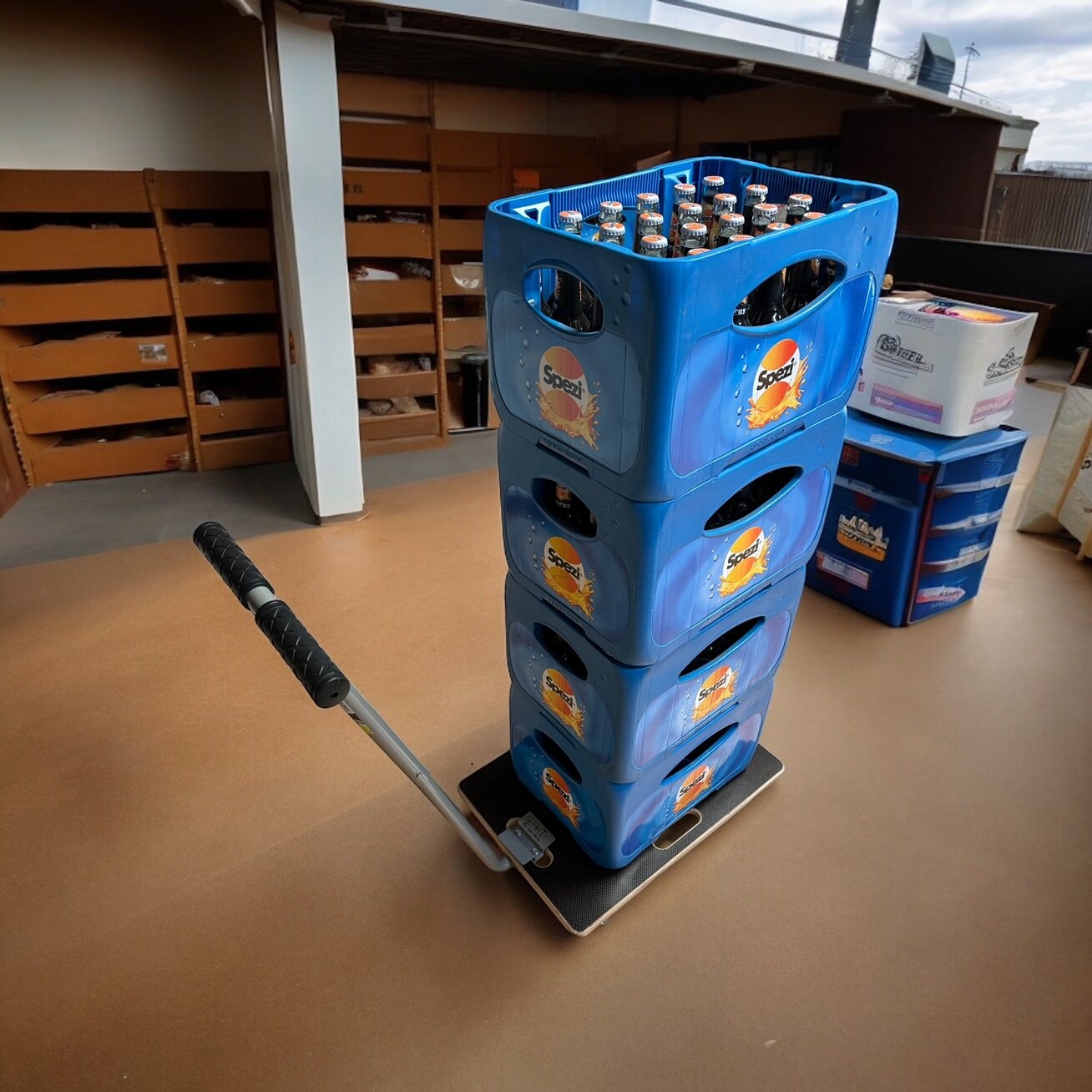 Planche à roulettes, chariot, chariot de transport, chariot à meubles, chariot de transport jusqu'à 200 kg, maintenant avec une barre de traction prat