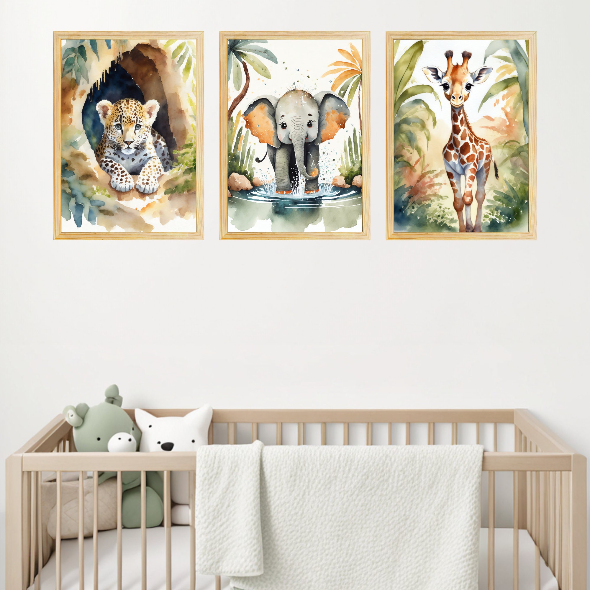 Jungle Nursery Decor Wall Art Print safari Nursery Decor Lion, Elephant ...