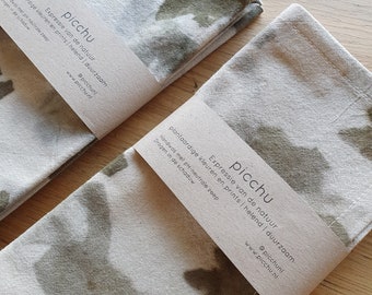 organic cotton napkins and coasters - plant dyed - hand dyed - eco print - onion skins - approx. 50 x 50 cm