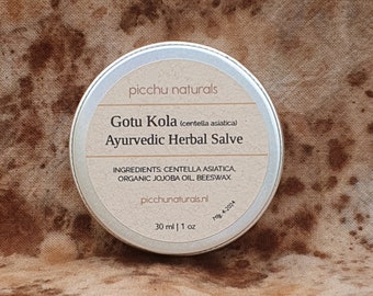 Herbal salve - Gotu kola (centella asiatica) - organic jojoba oil - ayurvedic herbal salve- 30 ml