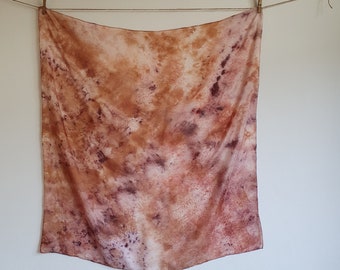 silk scarf, bandana , plant dye, natural dye, habotai silk, 90x90 cm #11