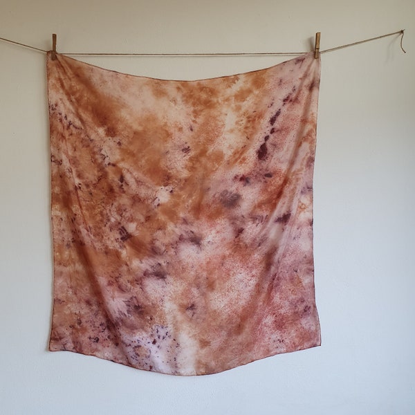 Seidenschal, Bandana, Pflanzenfärbung, Naturfärbung, Habotai Seide, 90x90 cm #11