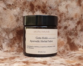 Herbal salve - Gotu kola (centella asiatica) - organic jojoba oil - ayurvedic herbal salve- 60 ml