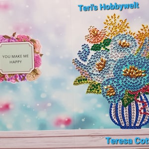 Tarjeta de felicitación con diseño de diamante, me haces feliz