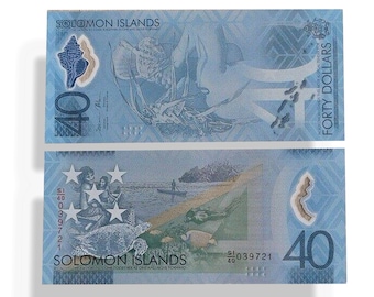 Solomon Islands UNC Banknote 40 Dollars Polymer 2018|numismatics TR