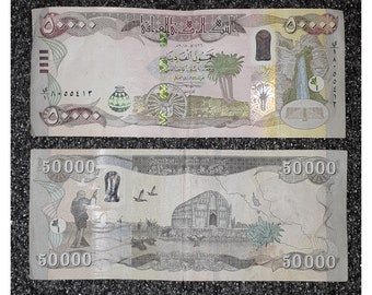 IRAQ 50000 IQD 2023 with new security hybrid polymer in XF