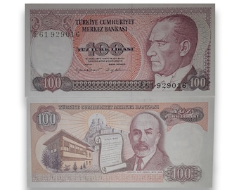 Turkey 100 Lira "Ataturk" - 7th Issue L. 1970 (1984-2002) Pick#194
