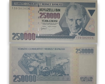 Turkey 250000 Lira L. 1970 (1984-2002) UNC Banknote