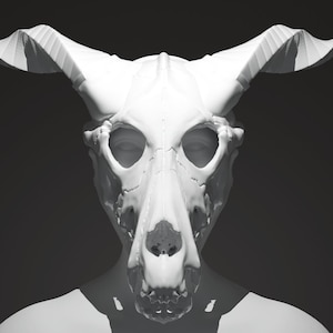 Therian Wolf Skull Mask Black / White / Luminous Resin Mask for