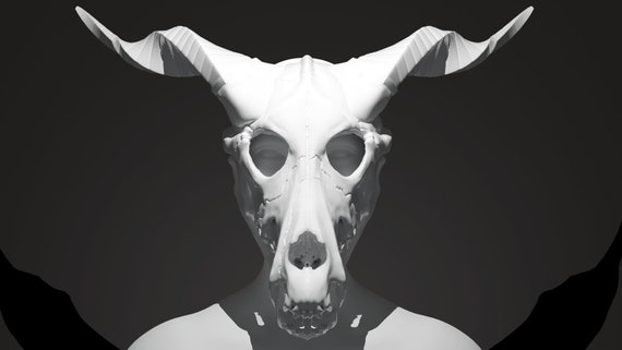 Elias Ainsworth Inspired Skull Mask 3D Model STL File: Moving Jaw Cosplay