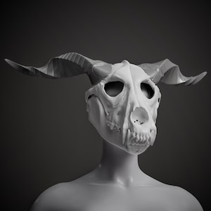 Elias Ainsworth Inspired Skull Mask 3D Model STL File: Moving Jaw Cosplay image 3