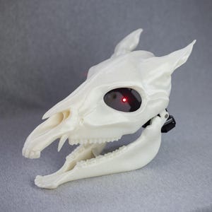 Demon Horse Skull Moving Jaw Mask,  Skull Mask, Cosplay Mask, Scary Mask, Halloween Mask, Animal Skull Mask