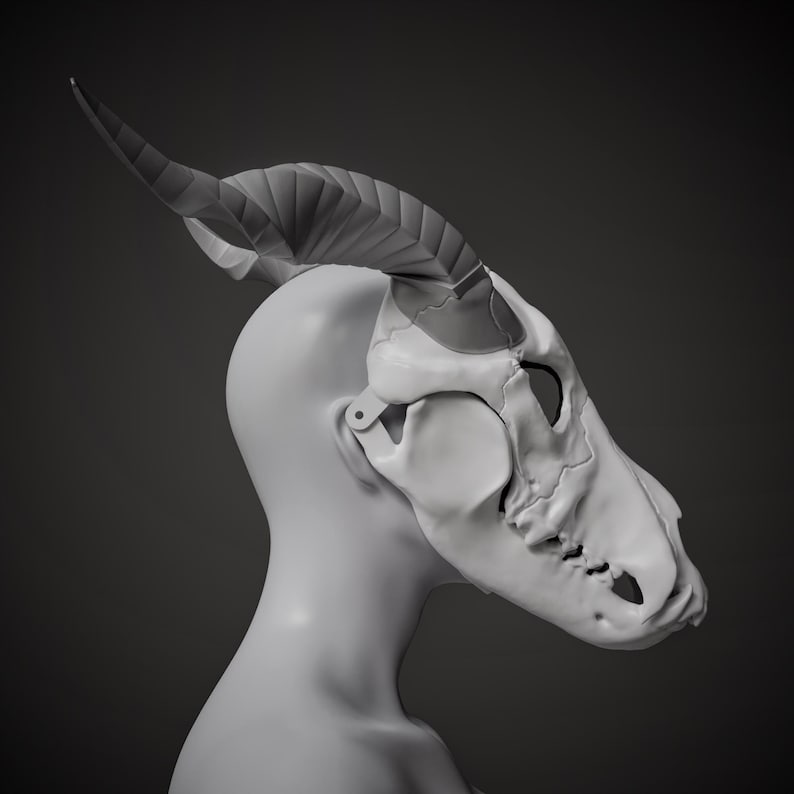 Elias Ainsworth Inspired Skull Mask 3D Model STL File: Moving Jaw Cosplay image 5