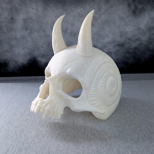 3D Printed Human Snail Skull Base with Horns - Halloween Costume Accessory