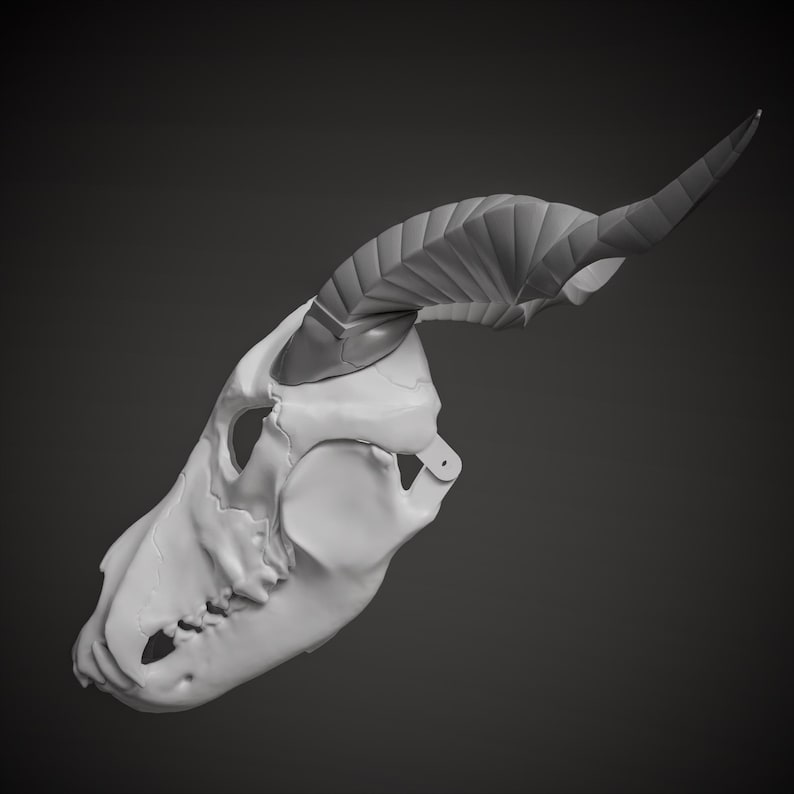 Elias Ainsworth Inspired Skull Mask 3D Model STL File: Moving Jaw Cosplay image 2