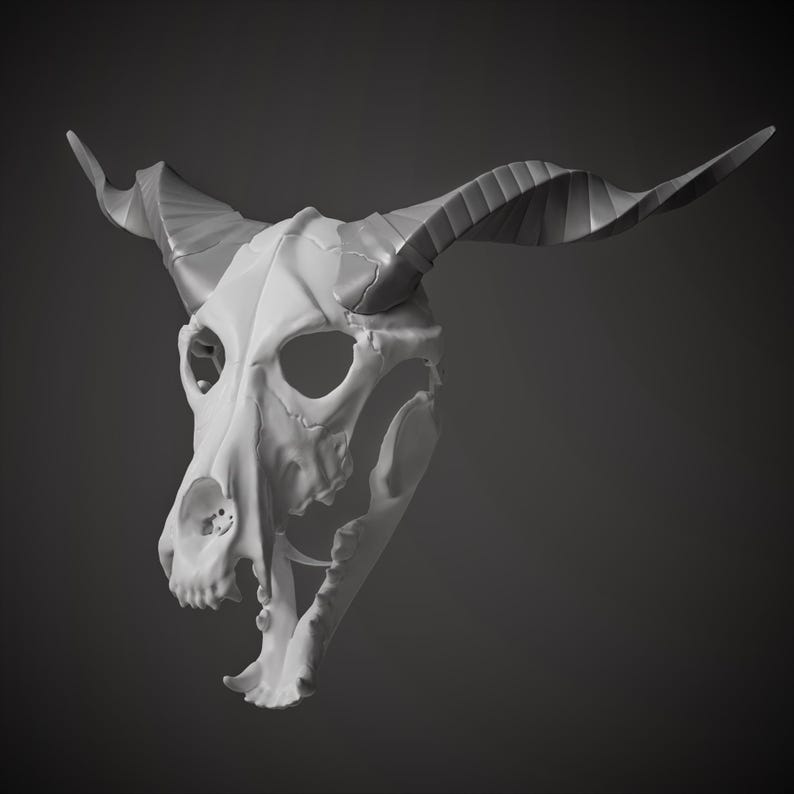 Elias Ainsworth Inspired Skull Mask 3D Model STL File: Moving Jaw Cosplay image 14