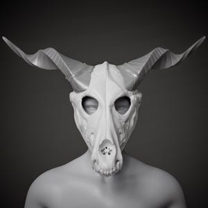 Elias Ainsworth Inspired Skull Mask 3D Model STL File: Moving Jaw Cosplay image 7