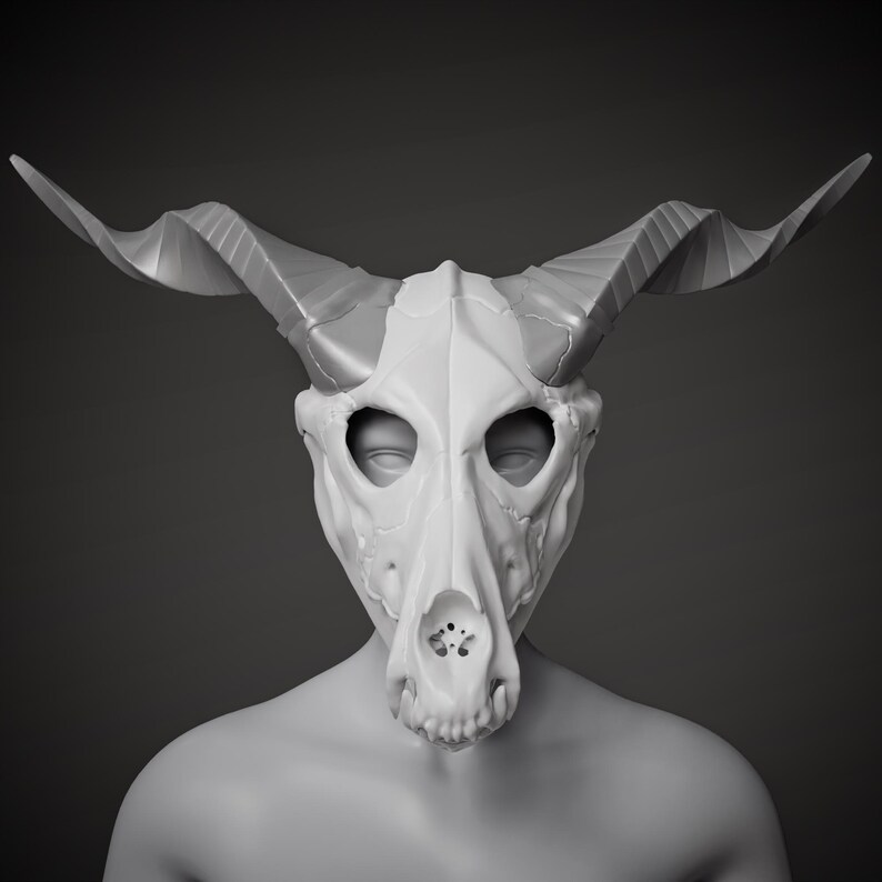 Elias Ainsworth Inspired Skull Mask 3D Model STL File: Moving Jaw Cosplay image 7